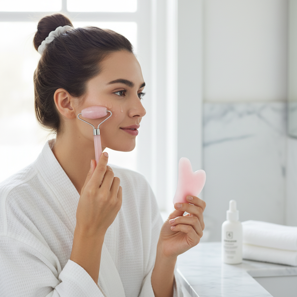 Jade Roller & Gua Sha Facial Set